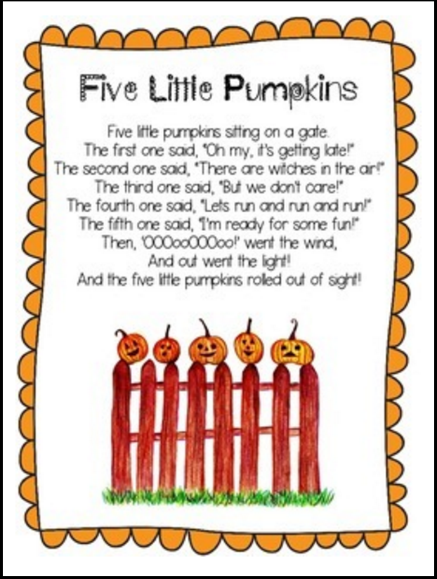 Five Little Pumpkins Printable Poem • Kindergarten Nation