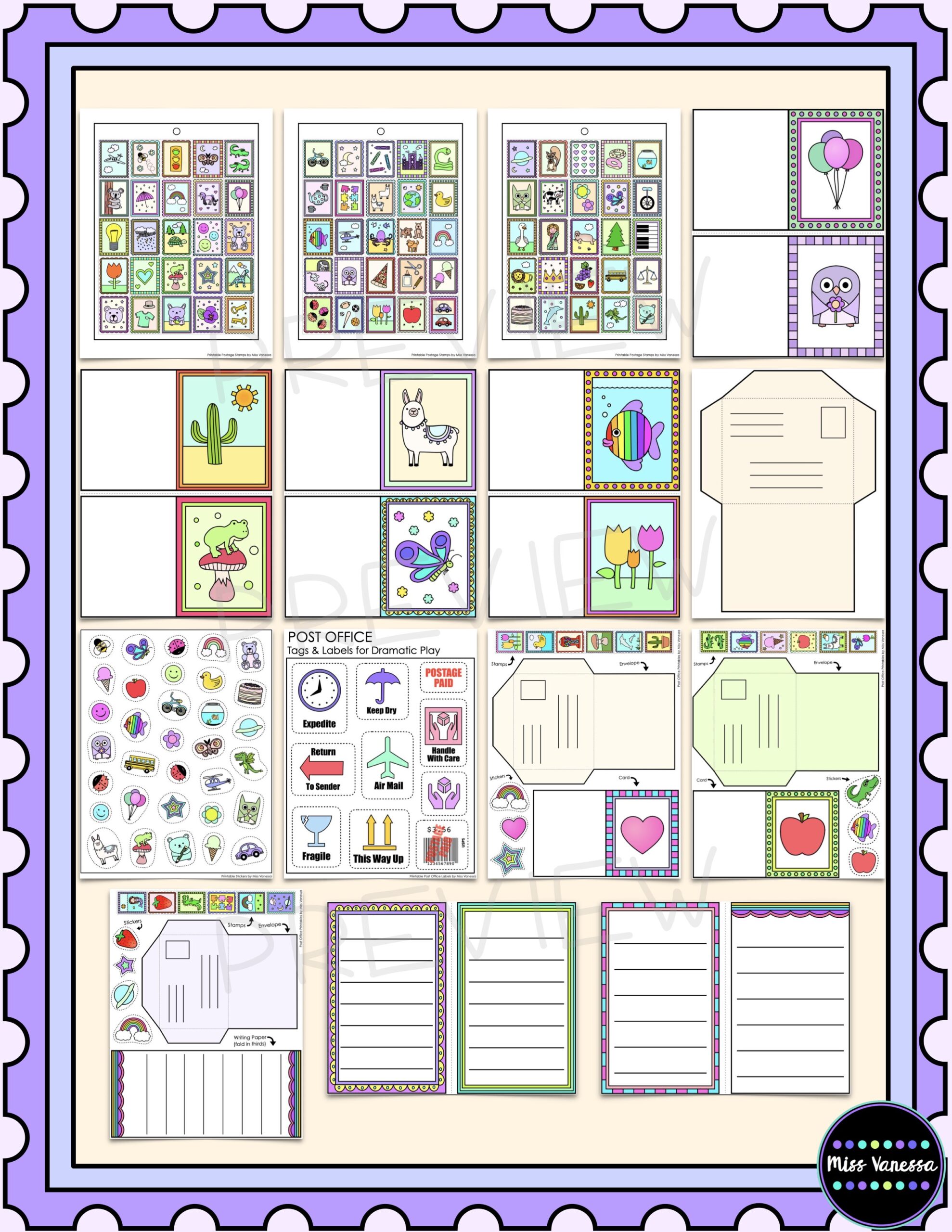 Post Office Dramatic Play Printables Preview 2