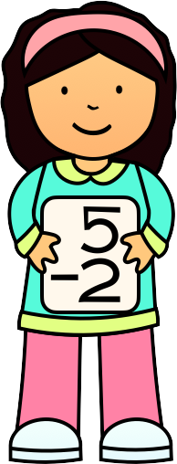 subtraction girl clipart