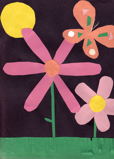 Construction Paper Flower Collage