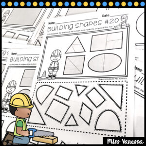 Building Shapes Worksheets - Composing 2D Shapes | Kindergarten Nation