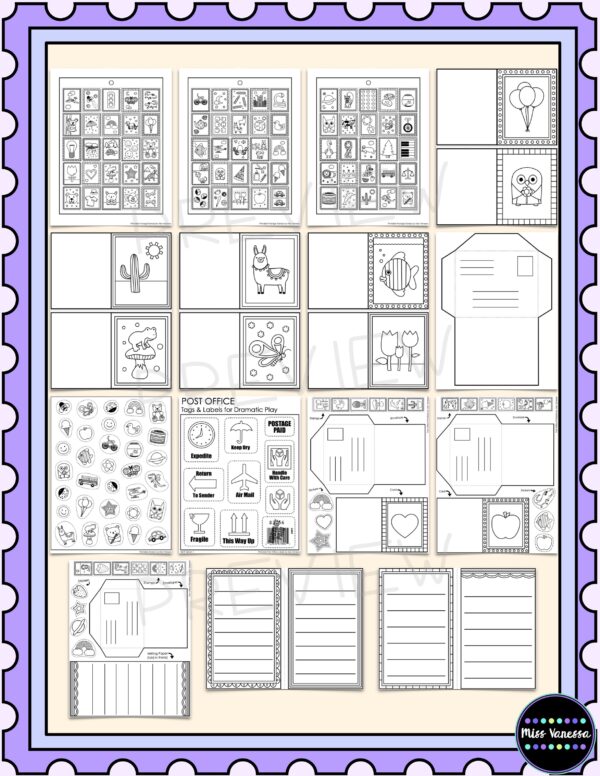 Post Office Dramatic Play Printables Preview 3